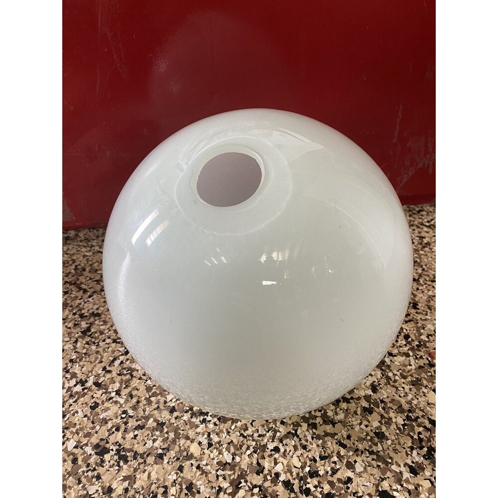 Unique Round Art Glass Bud Vase 8” Diameter Round Sphere Orb With White Inside